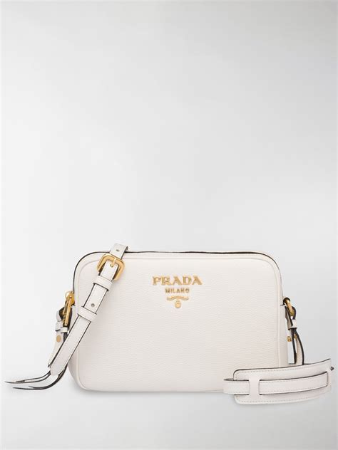 borsa prada bianca a fiori|Borsa a spalla Prada Triangle in pelle in Bianco .